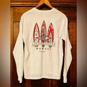 Women’s Size Medium North Shore Hawaii Long Sleeve White T-Shirt